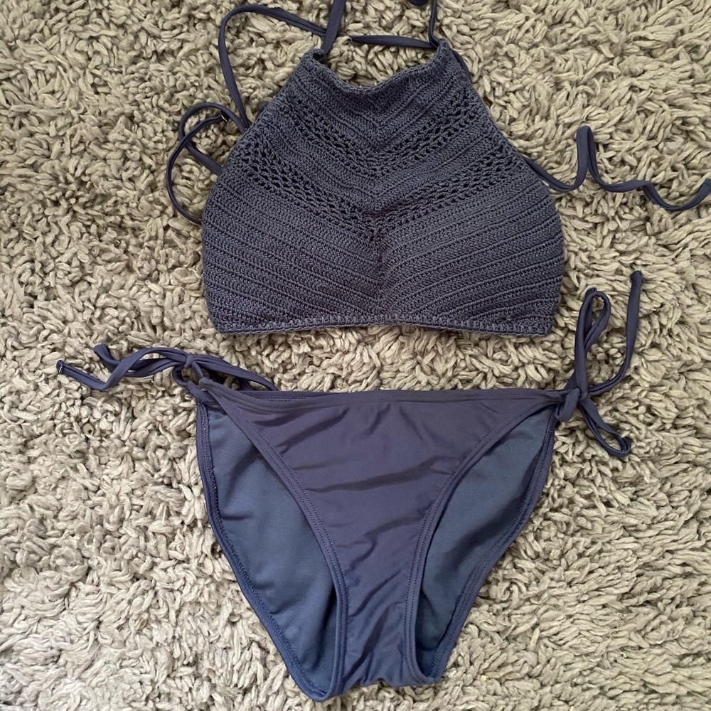 Knit top 2 piece swimsuit